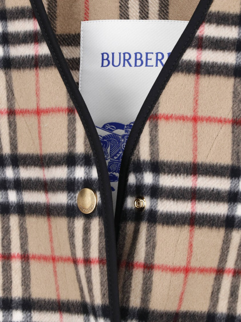 Burberry Check Wool-Cashmere Detachable Button Liner