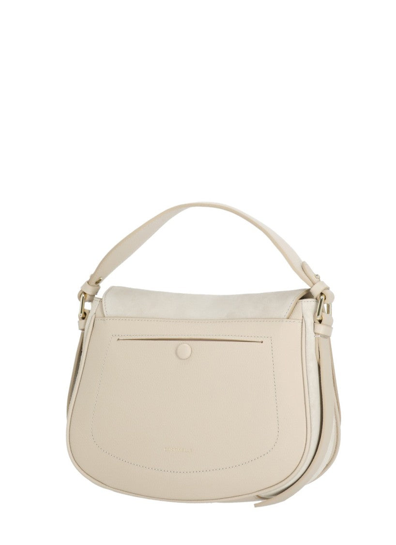 Coccinelle Medium Suede Leather Shoulder Bag With Gold-Tone Details