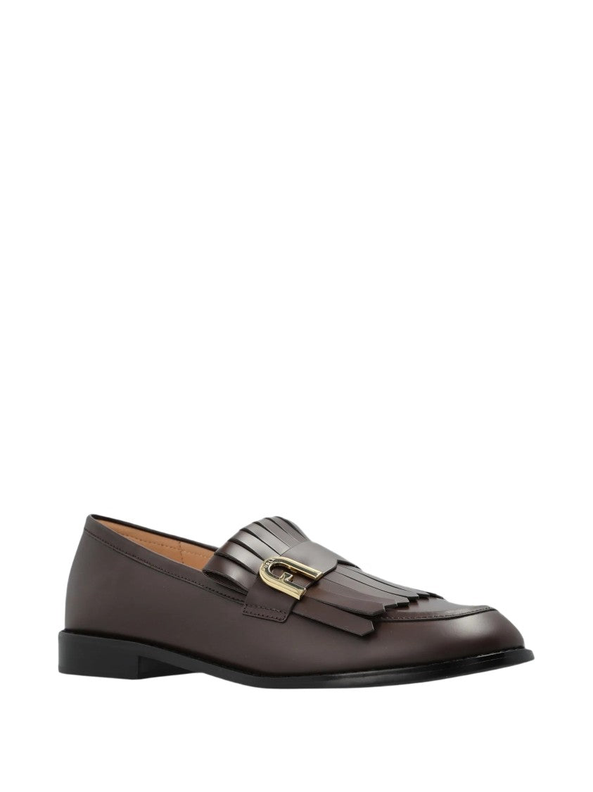 Furla Aria Tronchetto Suede Buckle Loafers