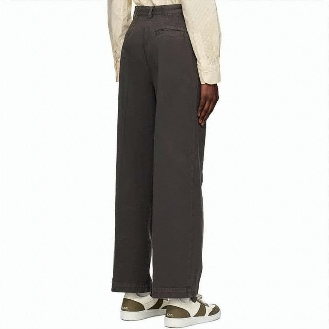 A.P.C. High Waist Straight-Leg Pants With Front Pleats