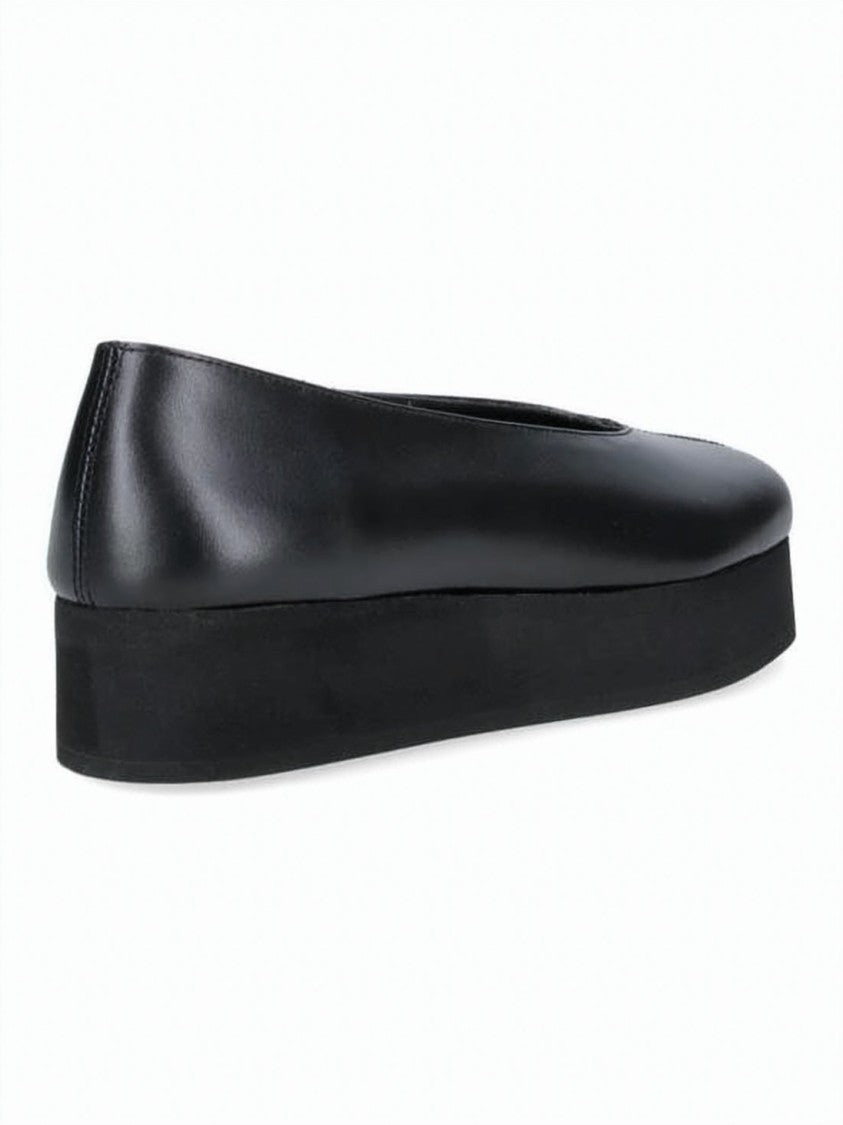 Comme Des Garçons Calfskin Leather Flats With Distinctive Ribbon Detail
