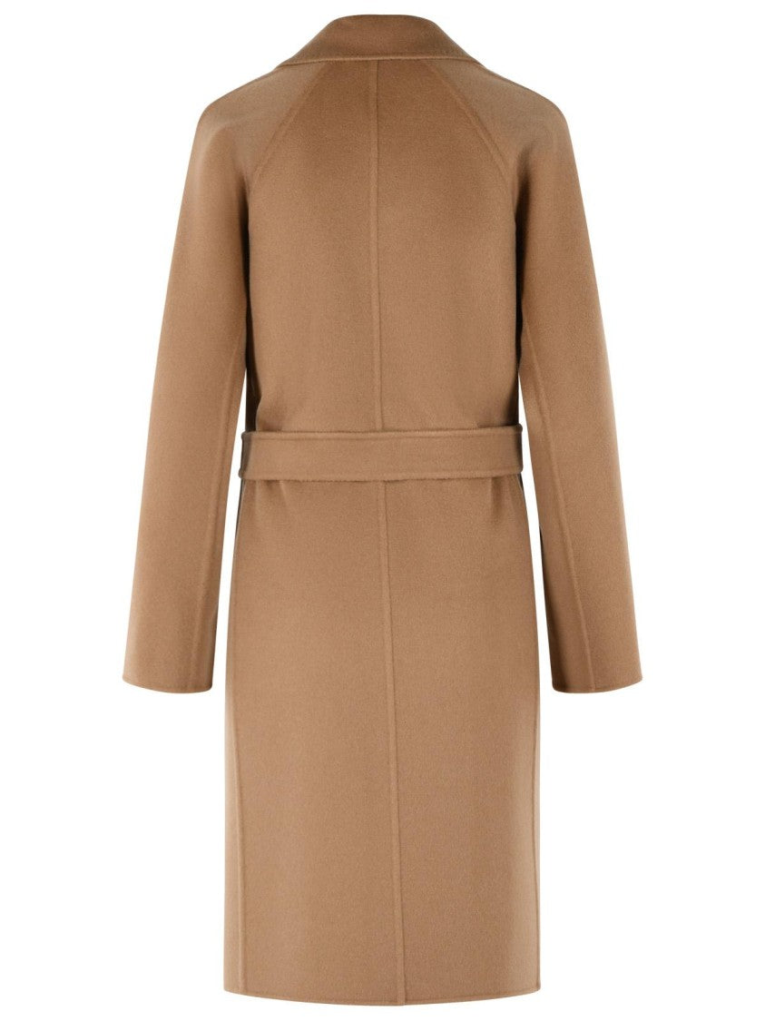 Max Mara 'Aceri' Camel Cashmere Wrap Coat