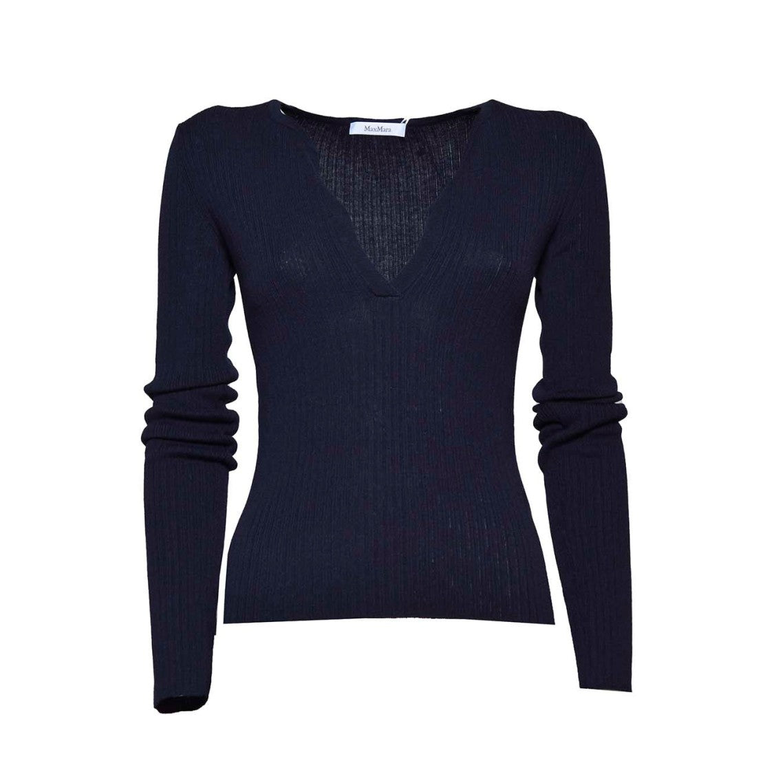 Max Mara Urlo Silk Knit Sweater In Blue