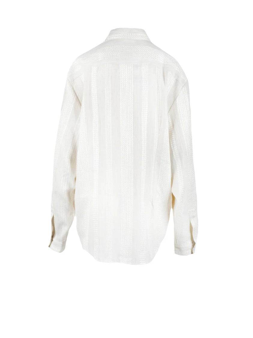 Black Coral Beige Mixed Fabric Shirt