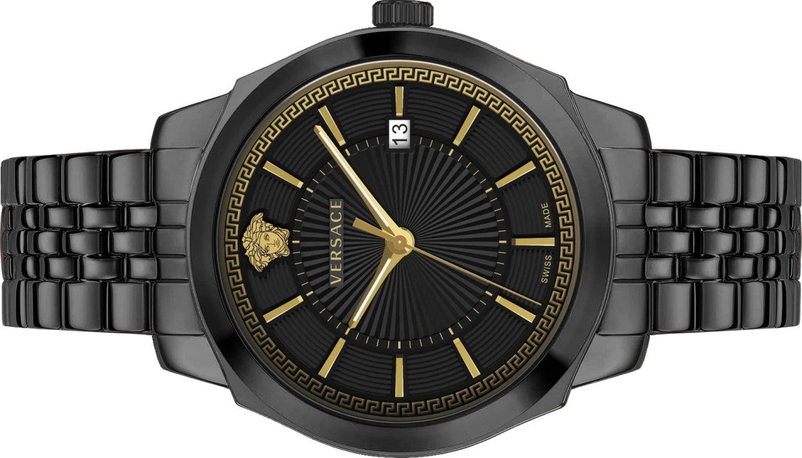 Versace Icon Classic 42 Mm Black Stainless Steel Versace Watch