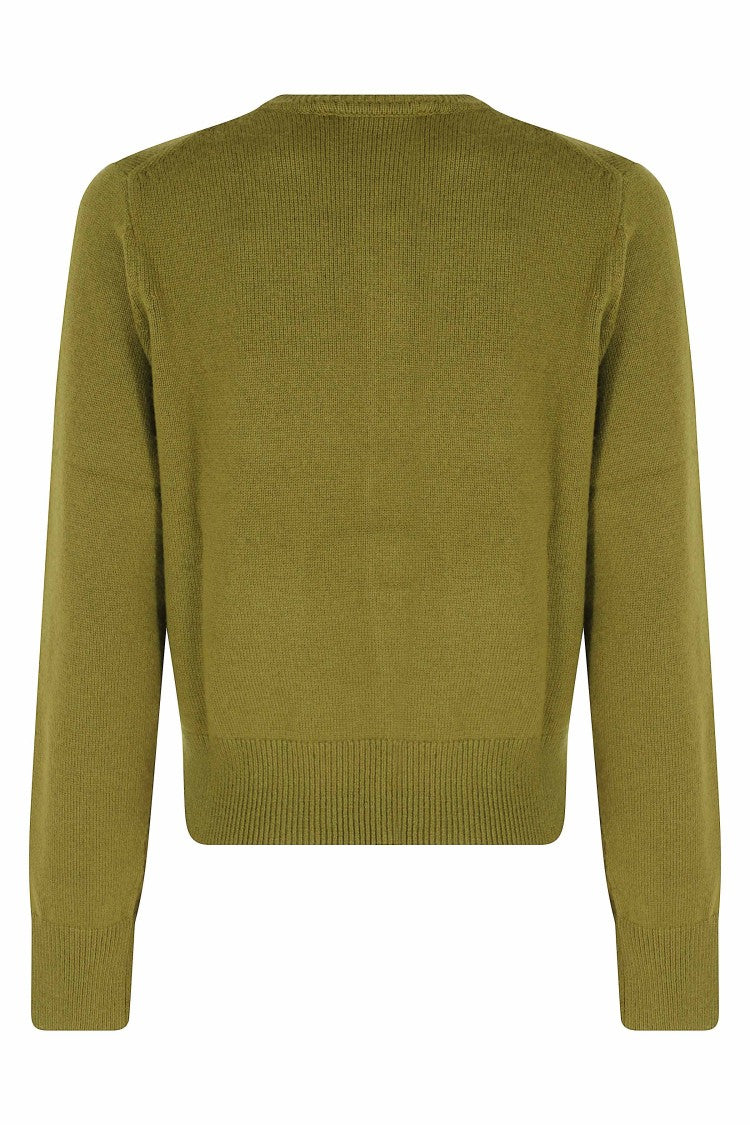 Dunst Olive Cropped Crew-Neck Wool-Blend Cardigan
