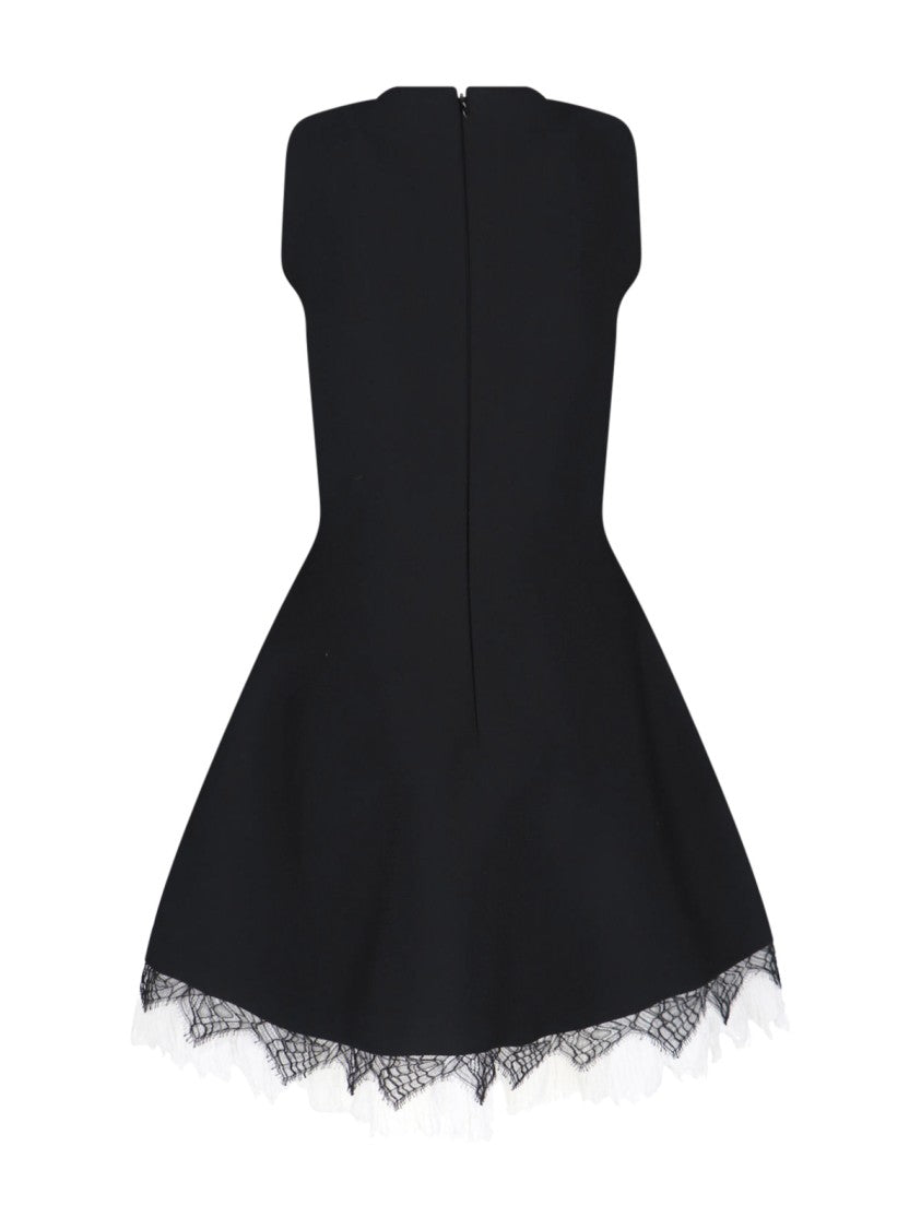 Alexander Mcqueen Sleeveless Mini Dress With Lace