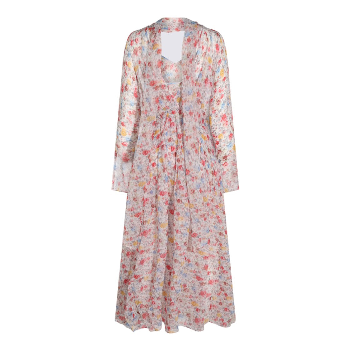 Ganni Floral Print Fitted Waist Midi Dress