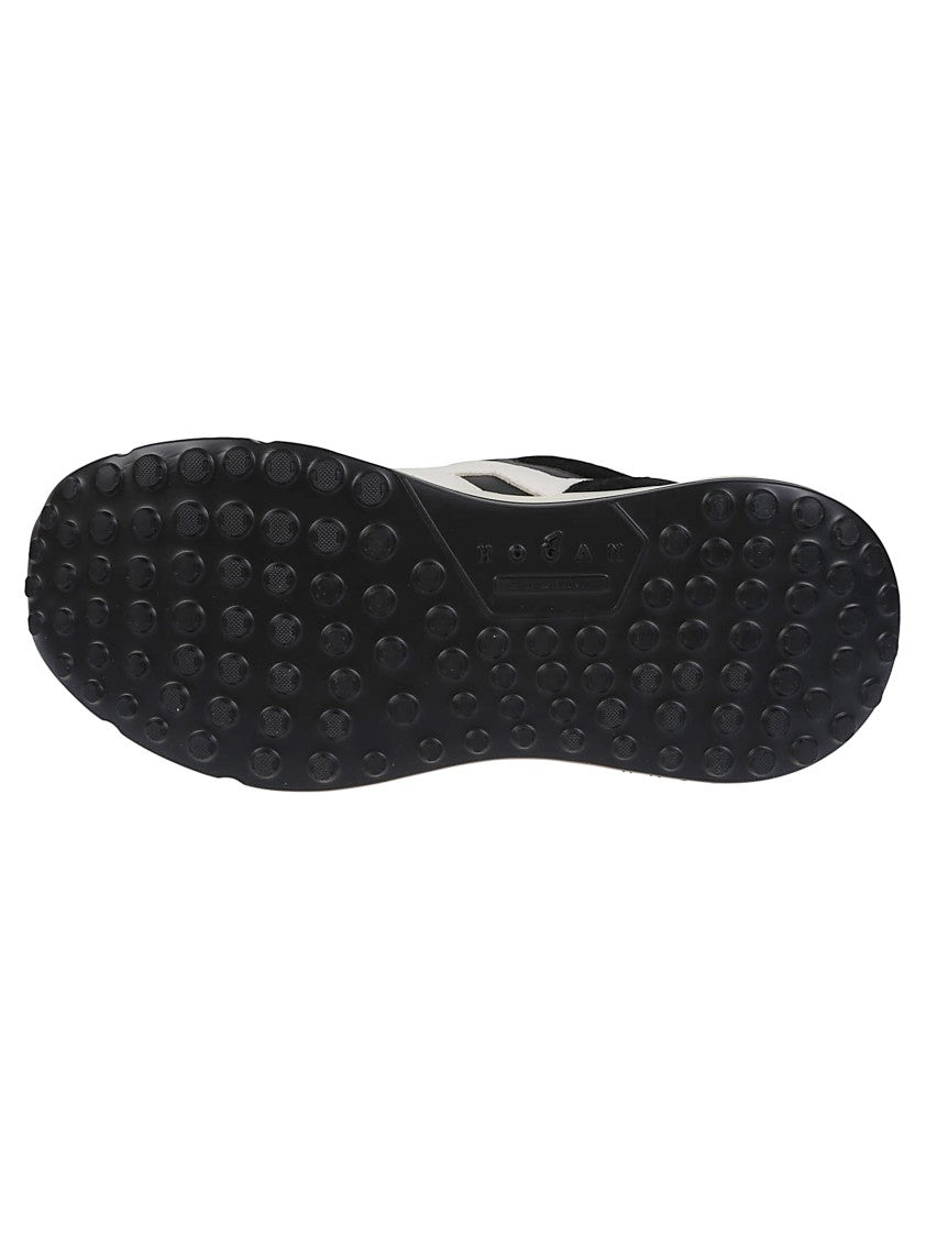 Hogan H669 Black Leather Suede Sneakers