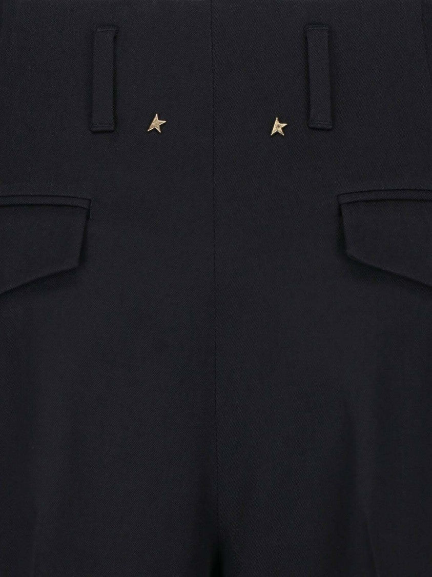 Golden Goose Tailored Straight-Leg Black Virgin Wool Formal Pants