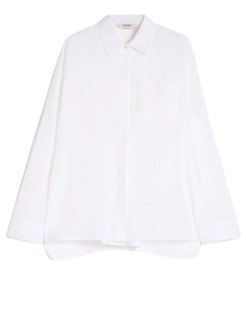 Max Mara White Kimono Sleeve Lino Shirt