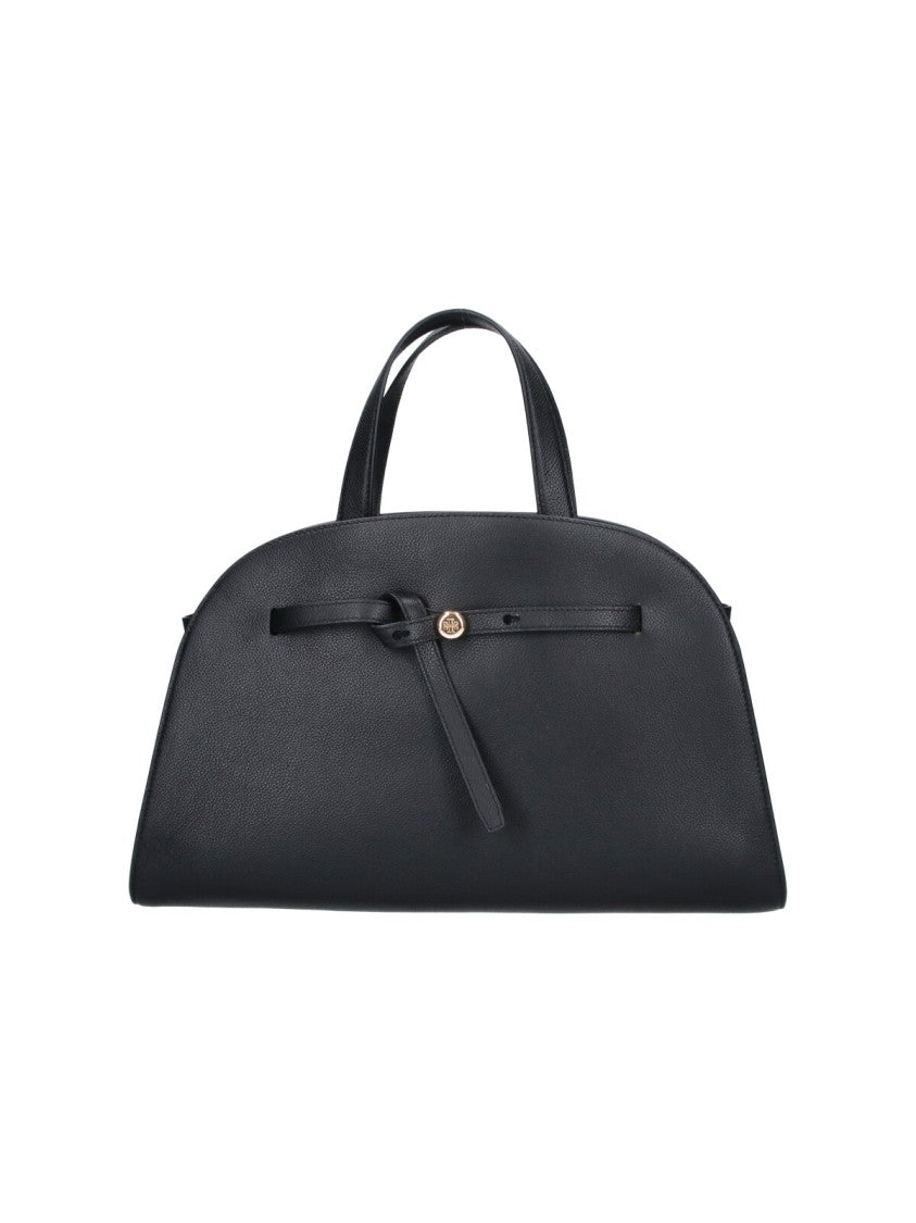 Tory Burch Black Romy Gold Accent Calfskin Handbag