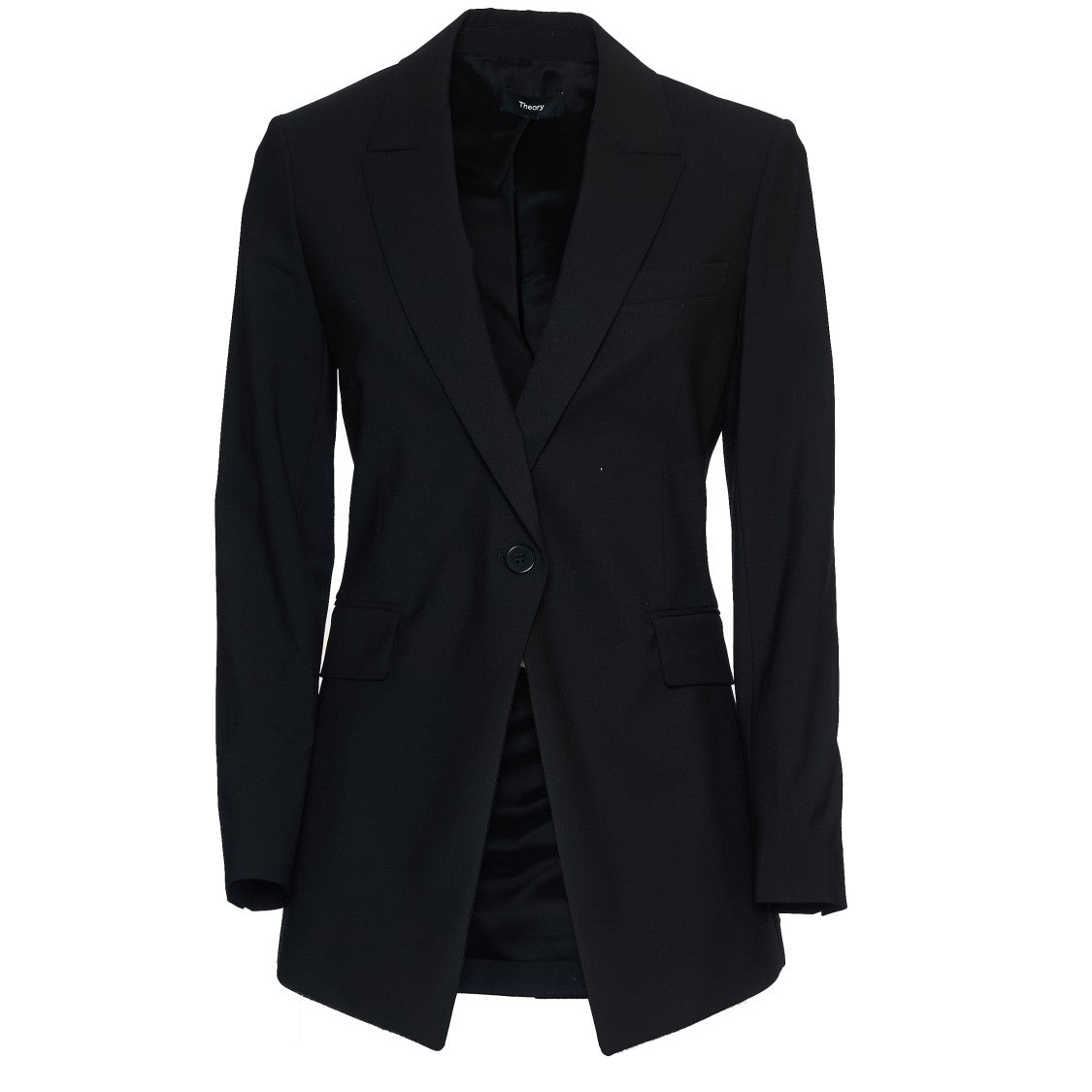 Theory Tailored Black Merino Wool Blazer