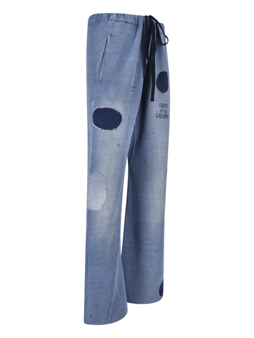 Gallery Dept. Relaxed Wide-Leg Trousers With Distressed Detailing And Patchwork Accents