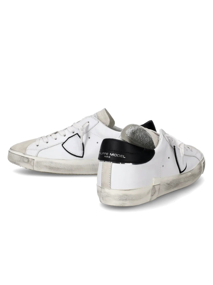 Philippe Model Low-Top Sneakers With Distressed White Leather Upper