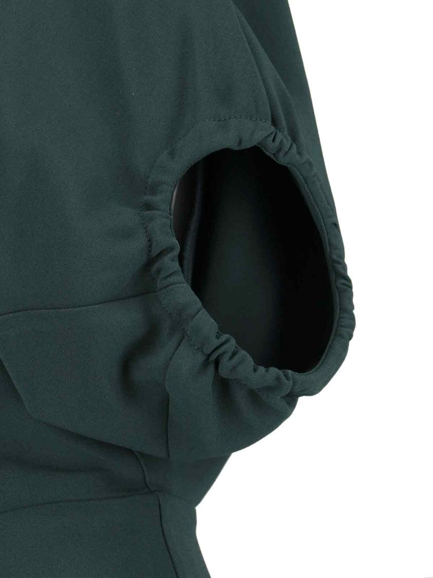 Victoria Beckham Draped Midi Dress Green