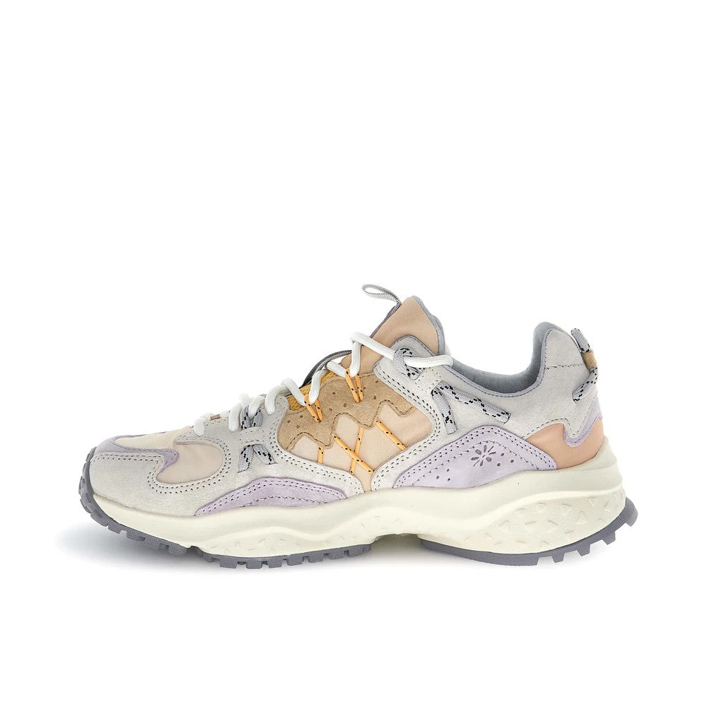Flower Mountain Fashion-Forward Chunky Sneakers With Suede And Mesh Panels