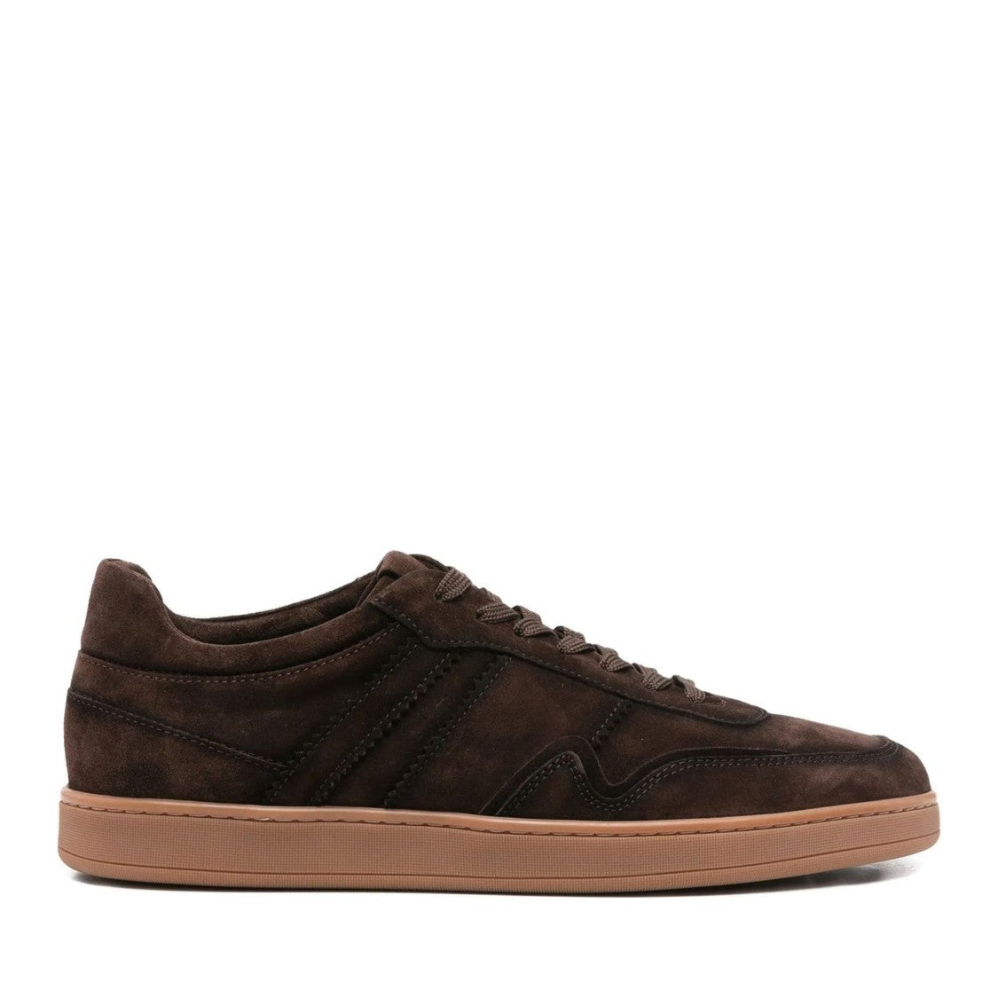 John Harrison Brown Suede Tonal Stitching Sneakers