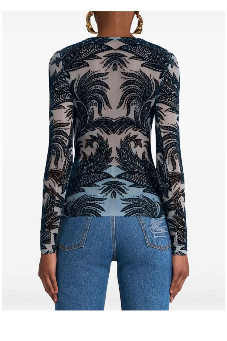Etro Intricate Paisley Pattern Long-Sleeved Top
