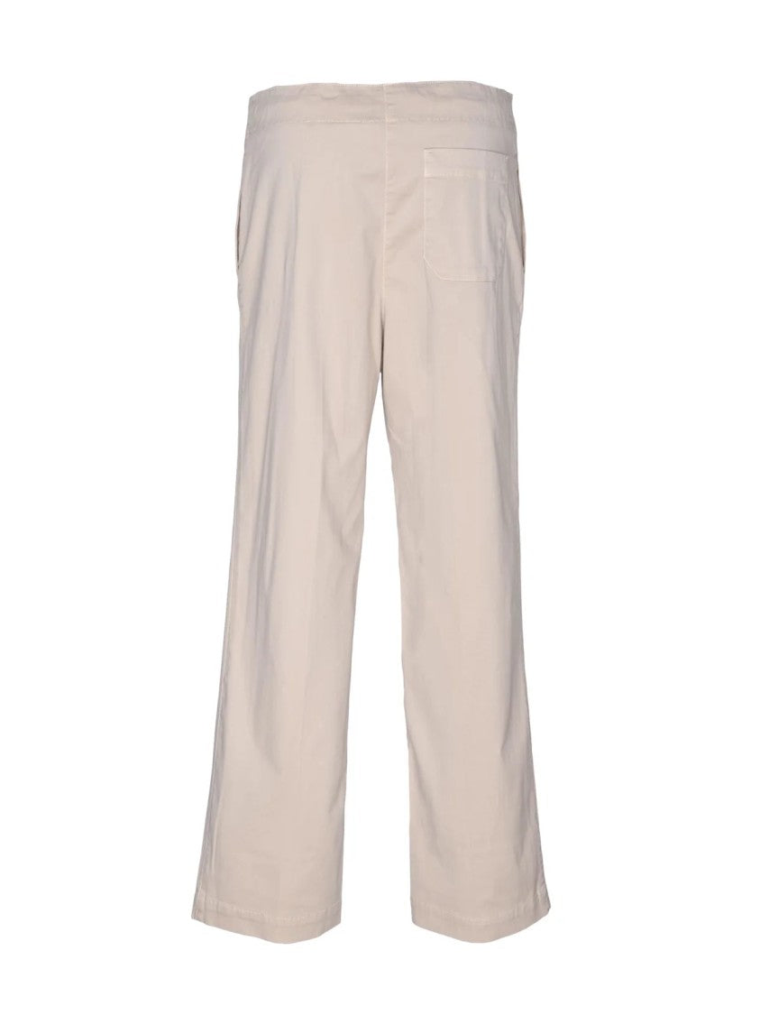 19.70 Nineteen Seventy Relaxed-Fit Beige Trousers With Drawstring Waist And Soft Texture