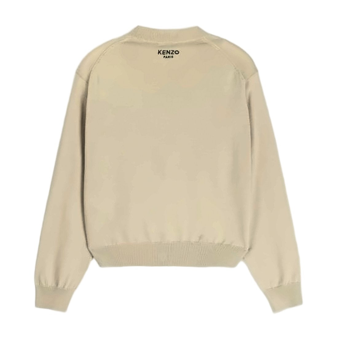 Kenzo Classic Wool Cardigan With Embroidered Floral Patch