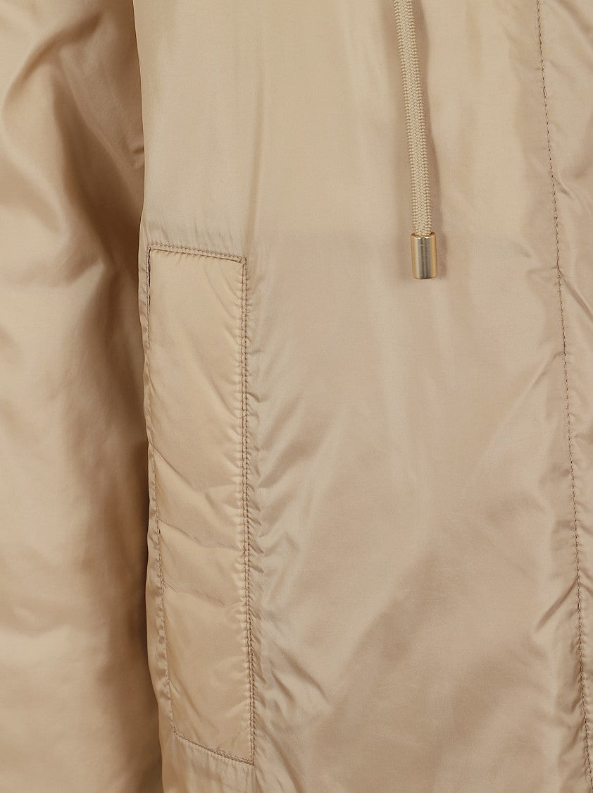 Max Mara Beige Water-Repellent Short Jacket With Adjustable Hood
