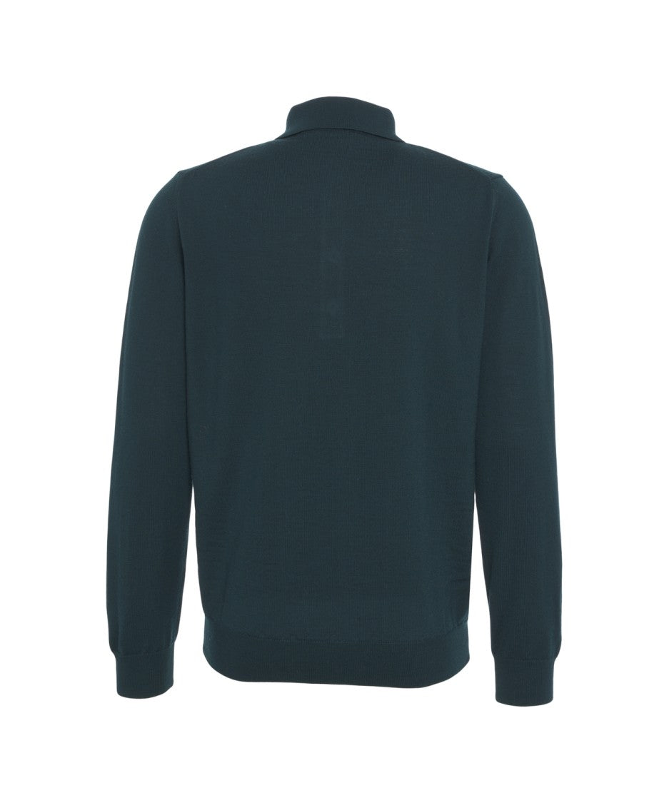 Kangra Long-Sleeve Knit Polo Shirt With Classic Collar