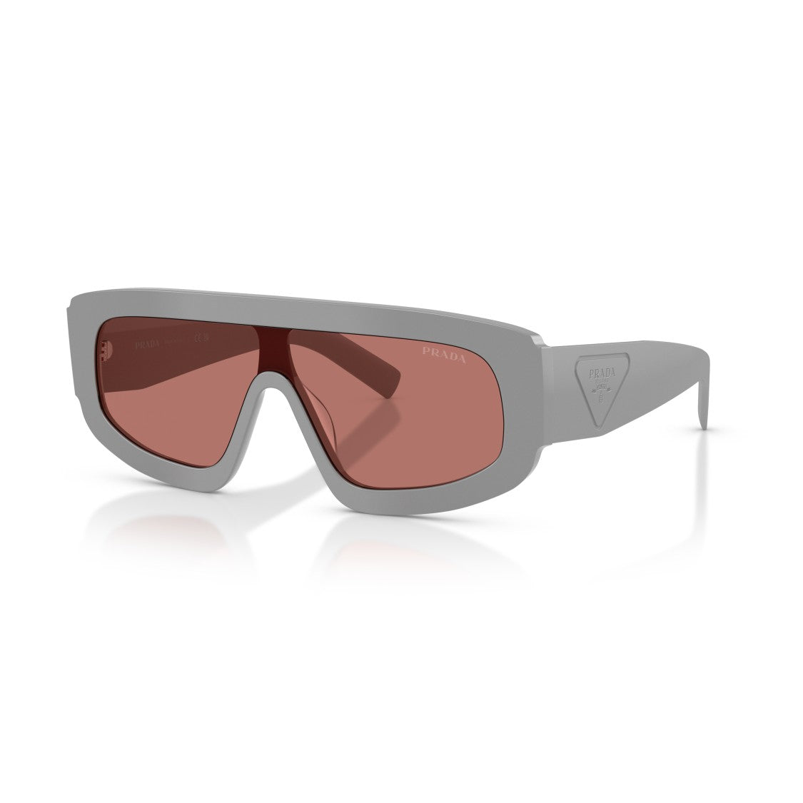 Prada Oversized Rectangular Frame Sunglasses With Triangular Logo Detail