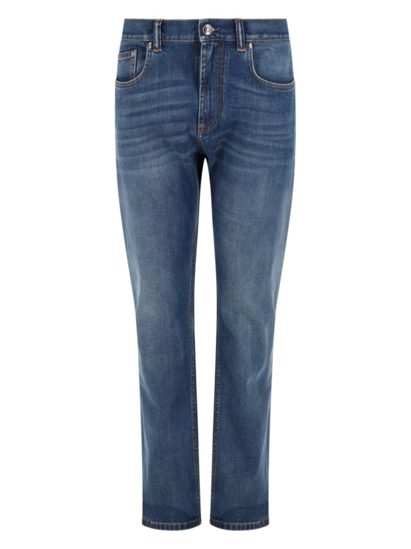 Versace Straight-Leg Fading Denim Jeans