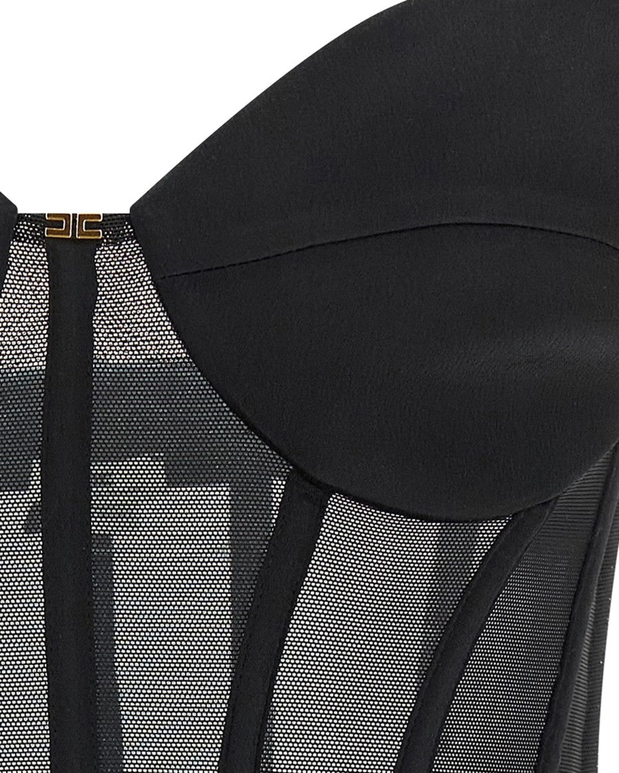 Elisabetta Franchi Black Bustier Top