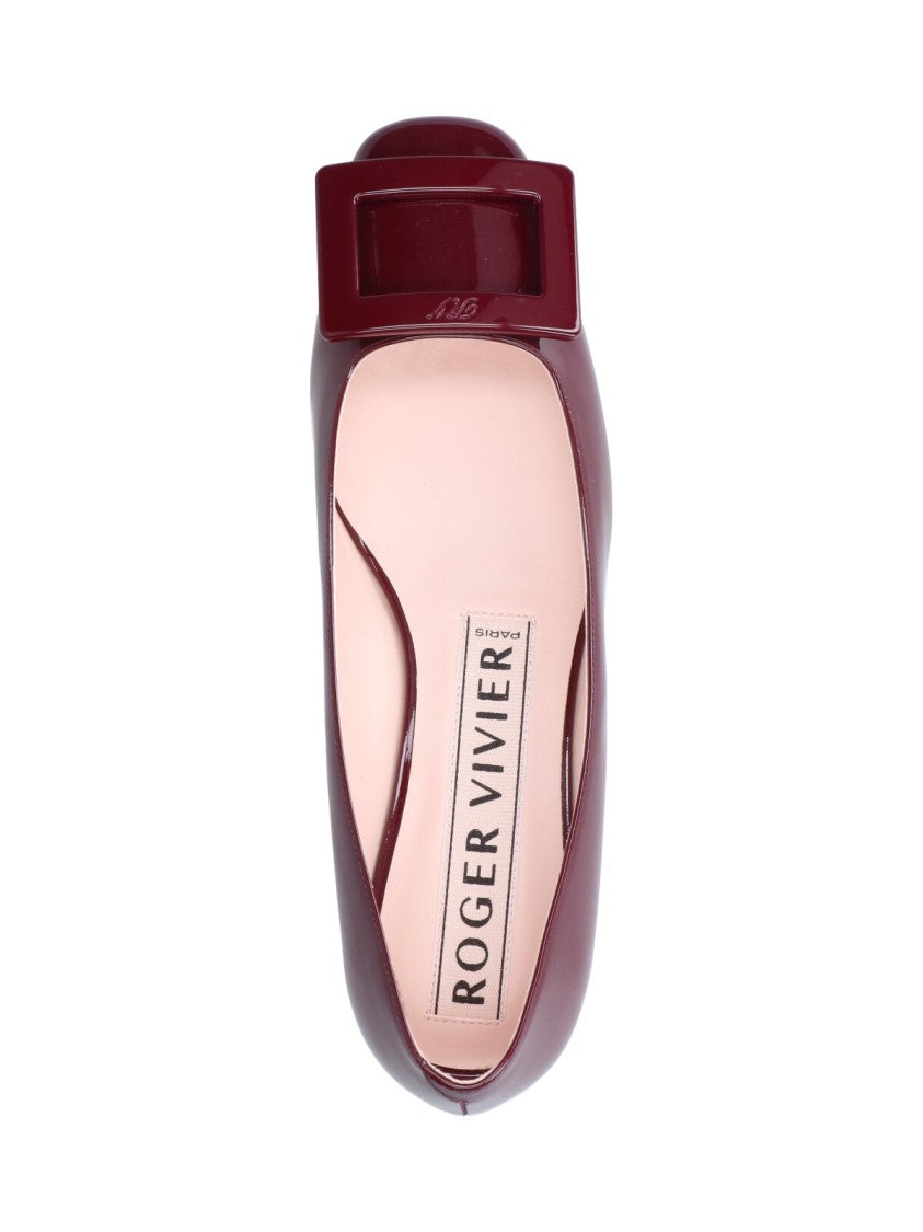 Roger Vivier Bordeaux U Look Patent Leather Flats