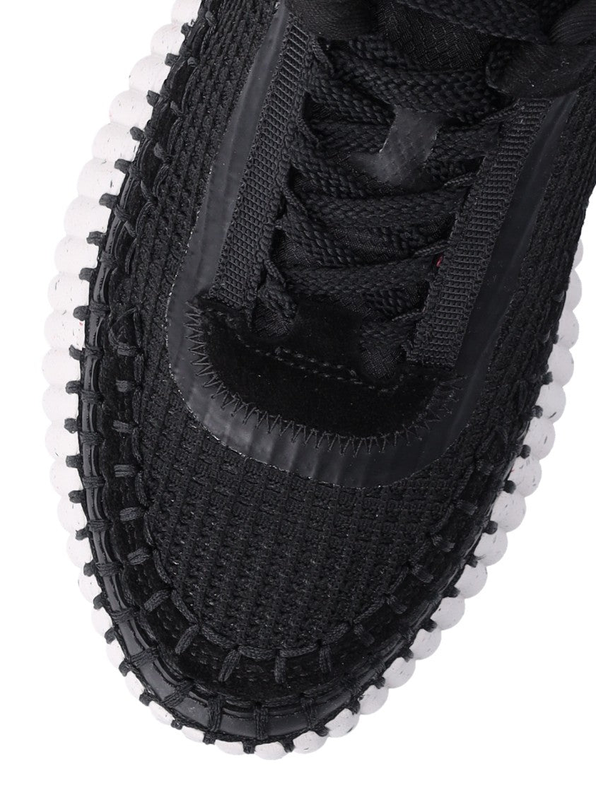 Chloé Hand-Stitched Recycled Knit Sneakers With Suede Accents