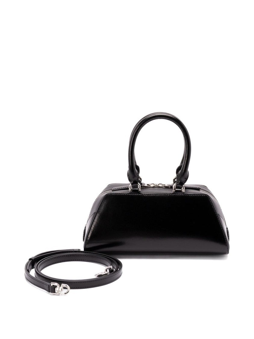 Givenchy Structured Black Handbag With Glossy Finish And Versatile Straps