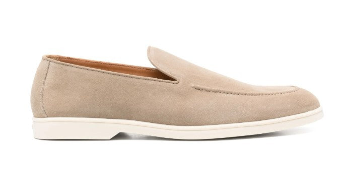 Doucal's Beige Suede Leather Loafers
