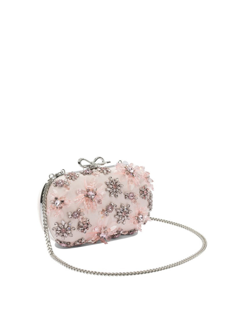 Self-Portrait Satin Floral Clutch Bag