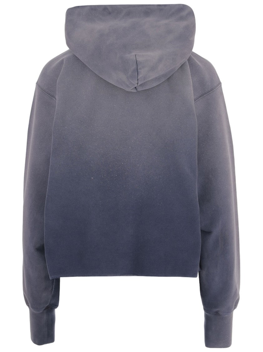Maison Margiela Light Gray Logo Hooded Cotton Sweatshirt