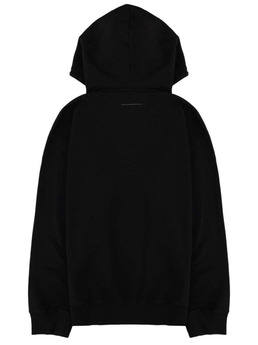 Mm6 By Maison Margiela Numeric Printed Hooded Cotton Sweatshirt