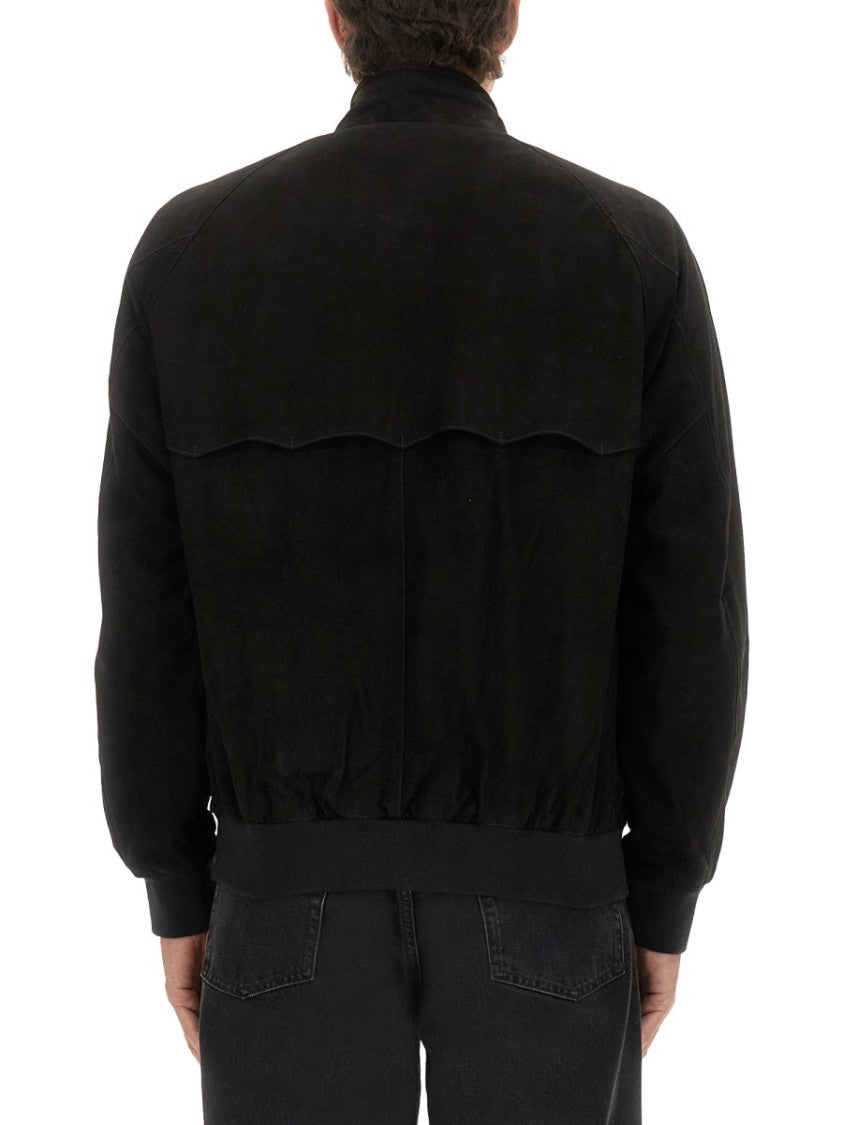 Baracuta Black Leather G9 Jacket With Tartan Lining