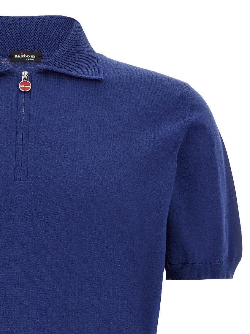 Kiton Honeycomb Collar Polo Shirt