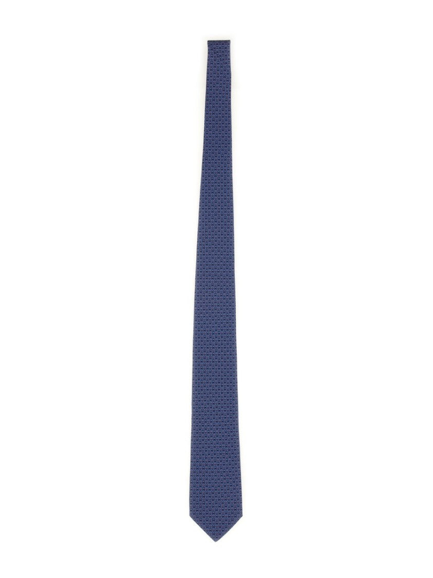 Ferragamo Logo-Patterned Silk Tie