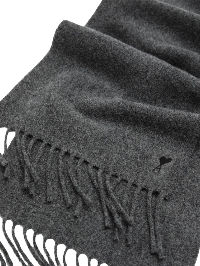 Ami Paris Ami De Coeur Embroidered Scarf