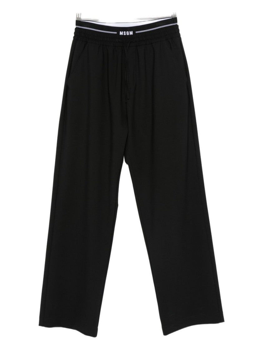 Msgm Relaxed Fit Black Trousers