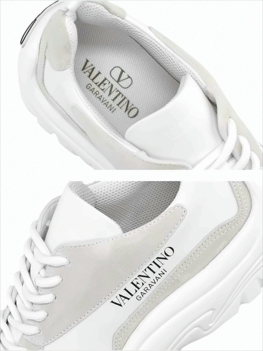 Valentino Garavani White Leather And Suede Sneakers
