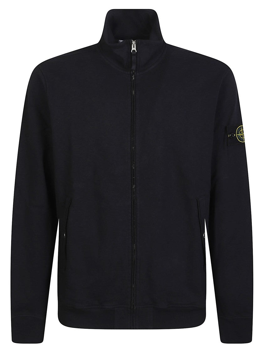Stone Island Full Zip Up Cotton Sweatshirt