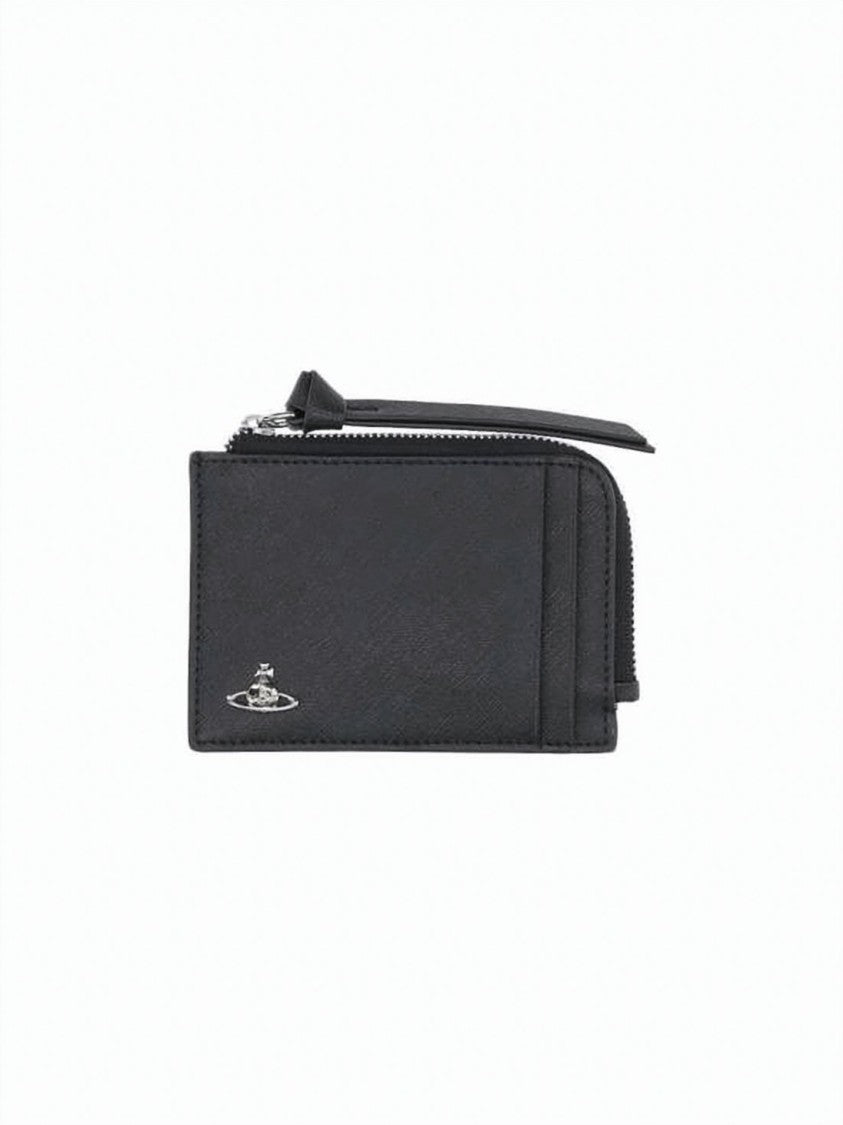 Vivienne Westwood Textured Zip-Around Cardholder With Iconic Emblem