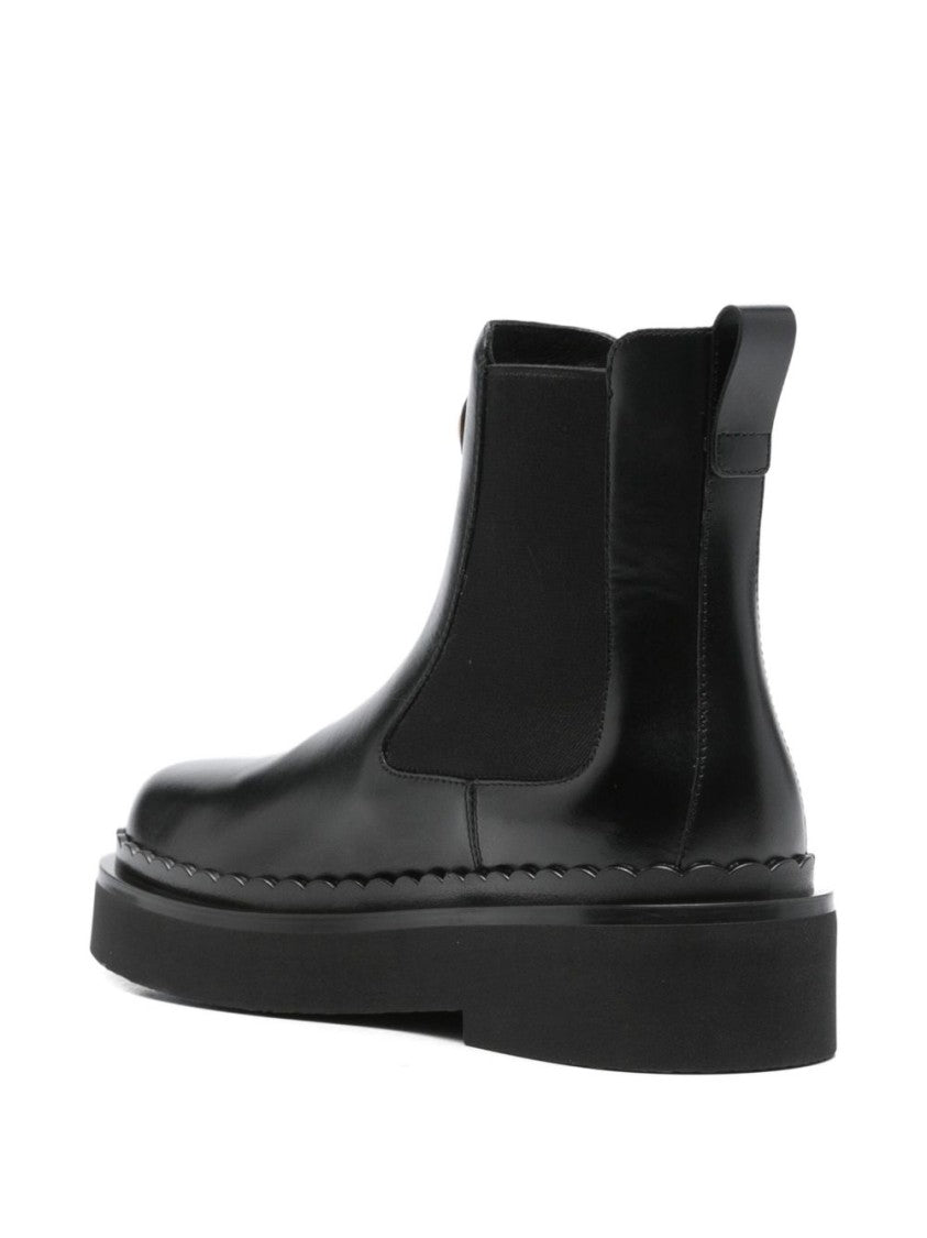 Valentino Garavani Sleek Black Leather Flats