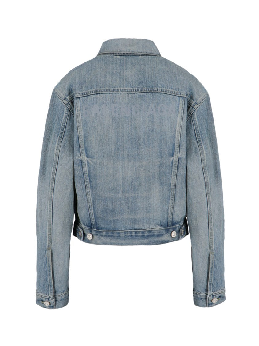 Balenciaga Denim Logo Jacket – Light Blue