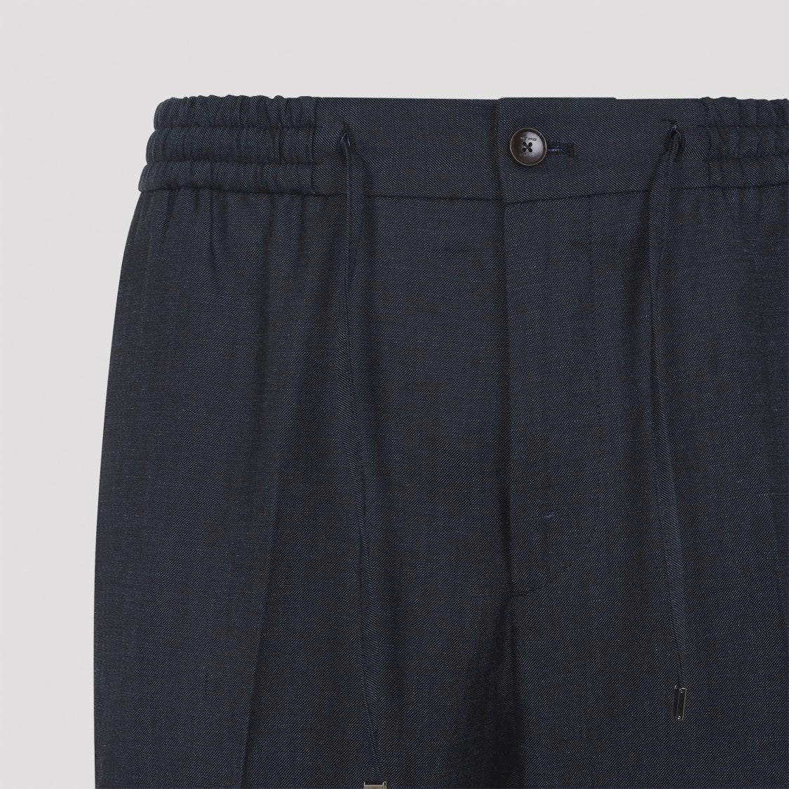 Etro Blue Wool And Linen Pants