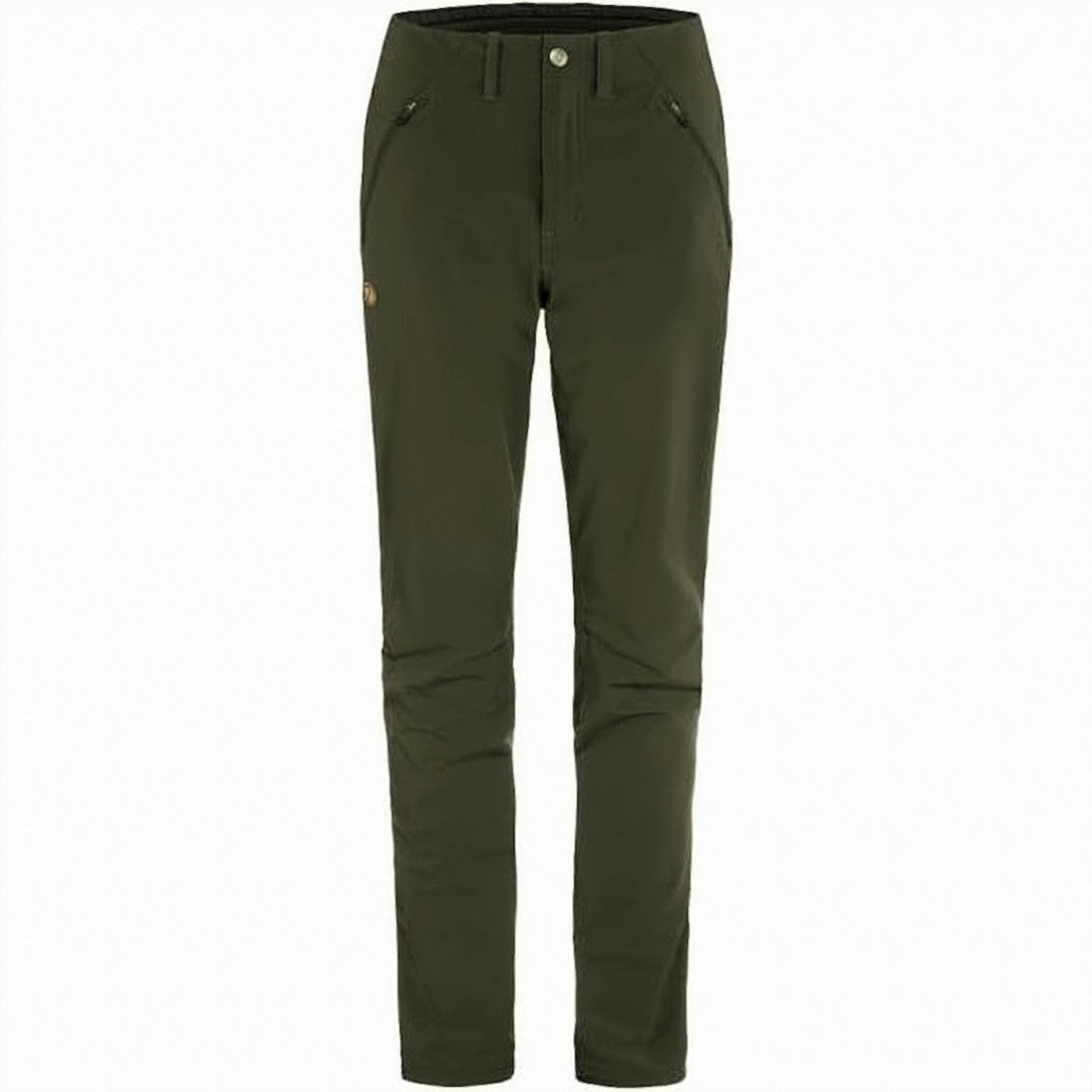Fjallraven Kanken Mid-Rise Green Straight Pants With Zippered Pockets