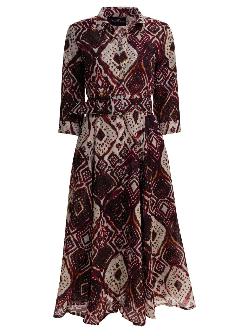 Samantha Sung Bordeaux Wool Dress